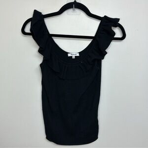 Madewell - Wakeford Ruffle Sweater Tank (size Medium in Black)